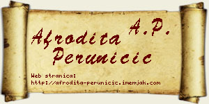 Afrodita Peruničić vizit kartica